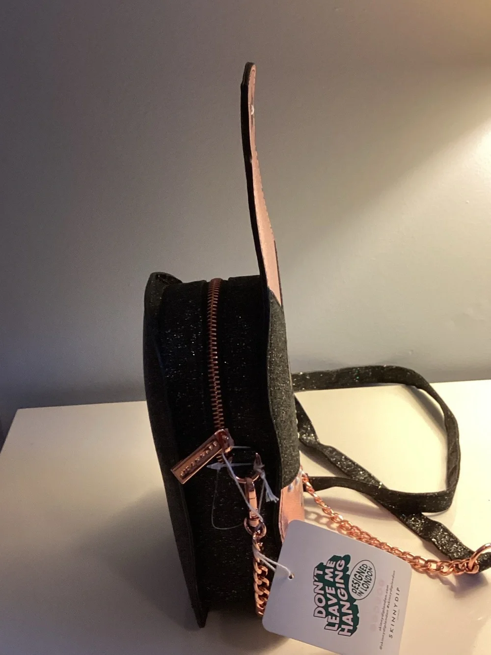 Pink Champagne Bottle Crossbody Bag by